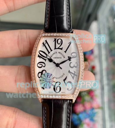 Swiss Clone Franck Muller Color Dreams Unisex Size Watch Arabic Markers Diamond Bezel